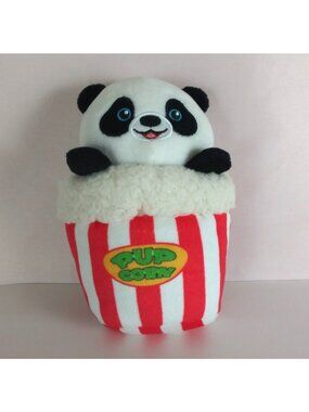 Peek-A-Boo Pup Corn Pets Panda Bear Soft 8" Plush